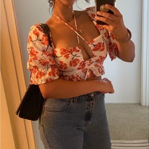 Multi-way floral crop top